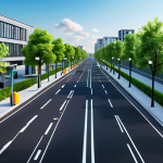 A panoramic view of a clean, futuristic smart city, showcasing the seamless integration of low-power wide-area network (LPWAN) technology. Intelligent streetlights and connected waste management bins are subtly visible, indicating a highly efficient and interconnected urban environment. The city is bathed in bright, clear daylight, emphasizing a sense of clarity and advanced functionality. Professional photography, high quality, digital rendering, safe for work, appropriate content, fully clothed, family-friendly.