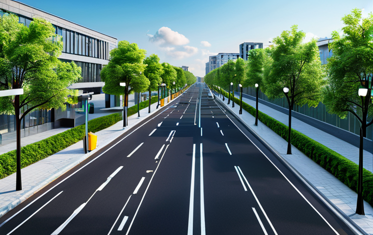 A panoramic view of a clean, futuristic smart city, showcasing the seamless integration of low-power wide-area network (LPWAN) technology. Intelligent streetlights and connected waste management bins are subtly visible, indicating a highly efficient and interconnected urban environment. The city is bathed in bright, clear daylight, emphasizing a sense of clarity and advanced functionality. Professional photography, high quality, digital rendering, safe for work, appropriate content, fully clothed, family-friendly.