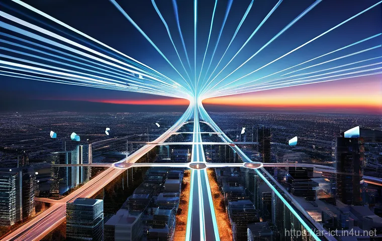 다중 경로 페이딩 모델 - The Chaotic Dance of Wireless Signals** A realistic, cinematic image capturing a moment of frustrat...