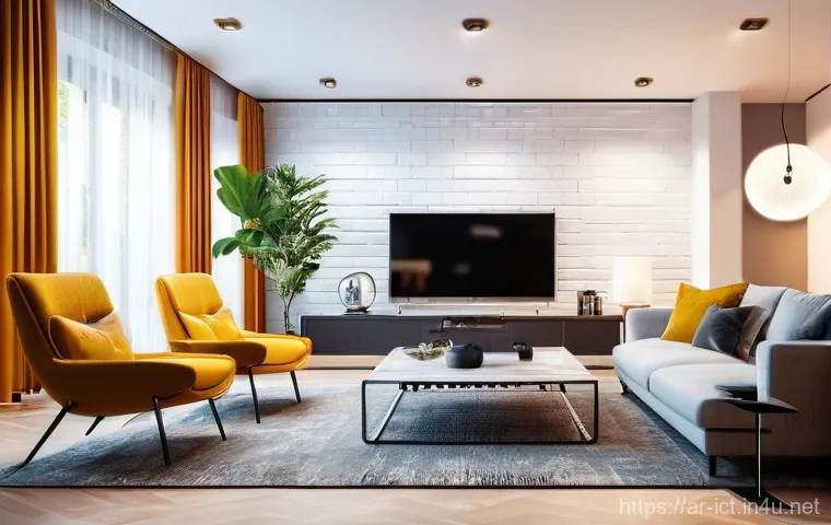 공간 다중화 기술 - **Prompt:** A dynamic, brightly lit scene in a modern, organized home living room. A sleek, multi-an...
