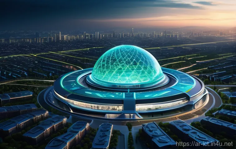 빅데이터 기반 보안 분석 - **Prompt:** "A majestic, futuristic digital citadel, seamlessly blending traditional Arabic architec...